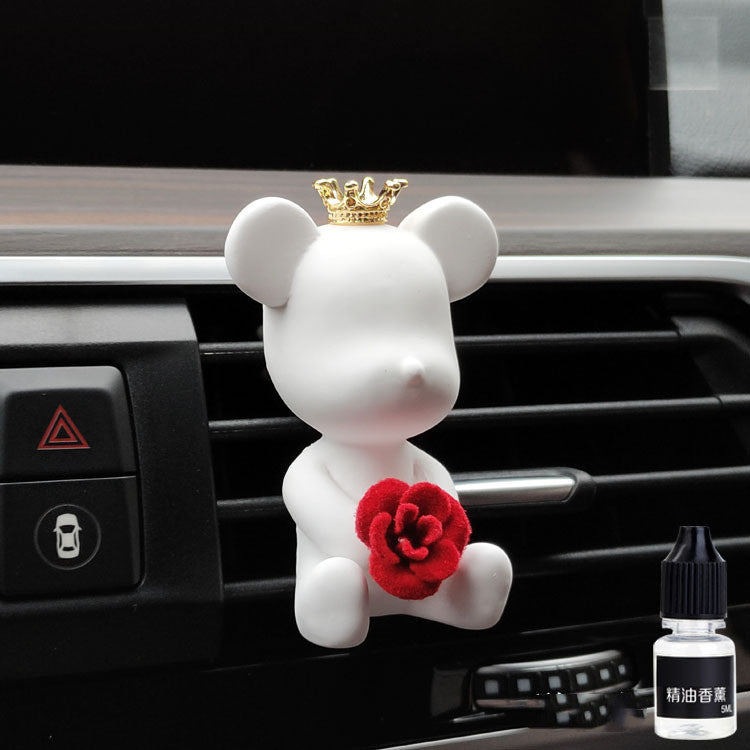 Auto-Duftaccessoire Klimaanlage Luftauslass Duft Dekoration White Rose Bear