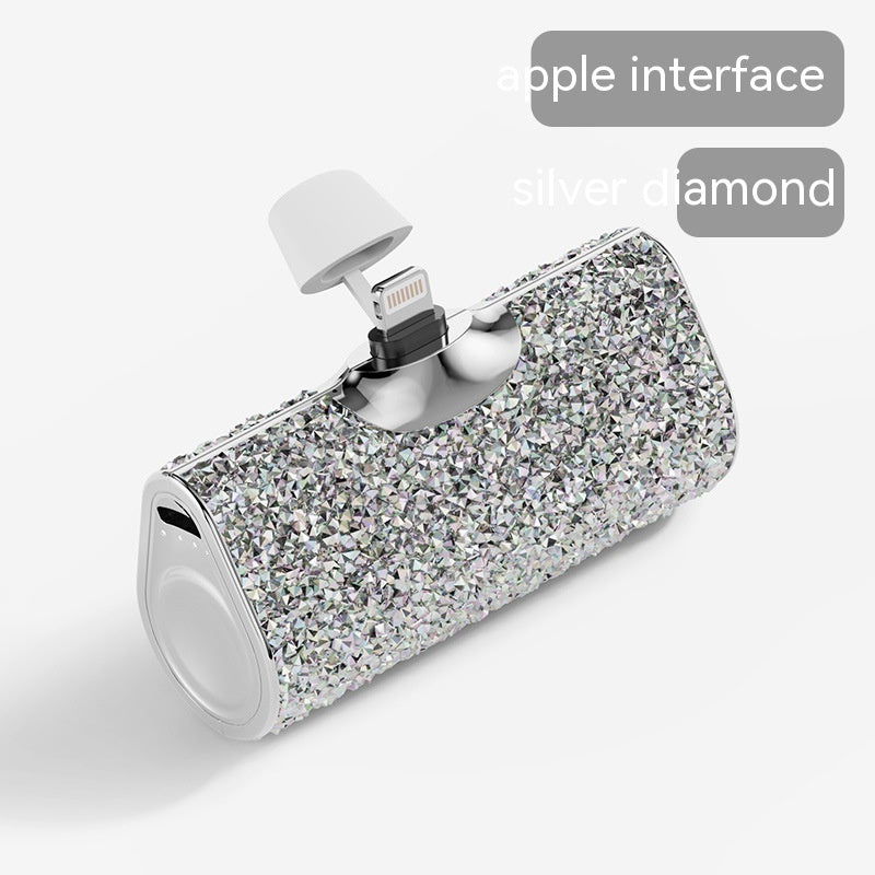 Diamant-Kapsel Powerbank – Klein wie ein Lippenstift, immer dabei Aura Bright Apple Interface
