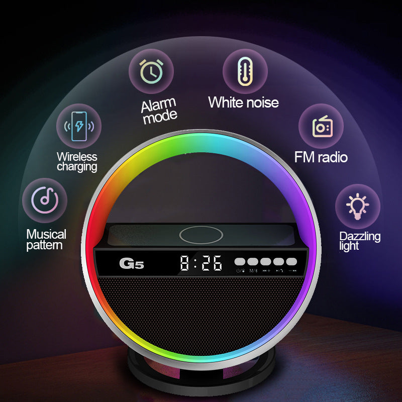 RGB Nachtlicht mit 15W Wireless Charger und Bluetooth Lautsprecher