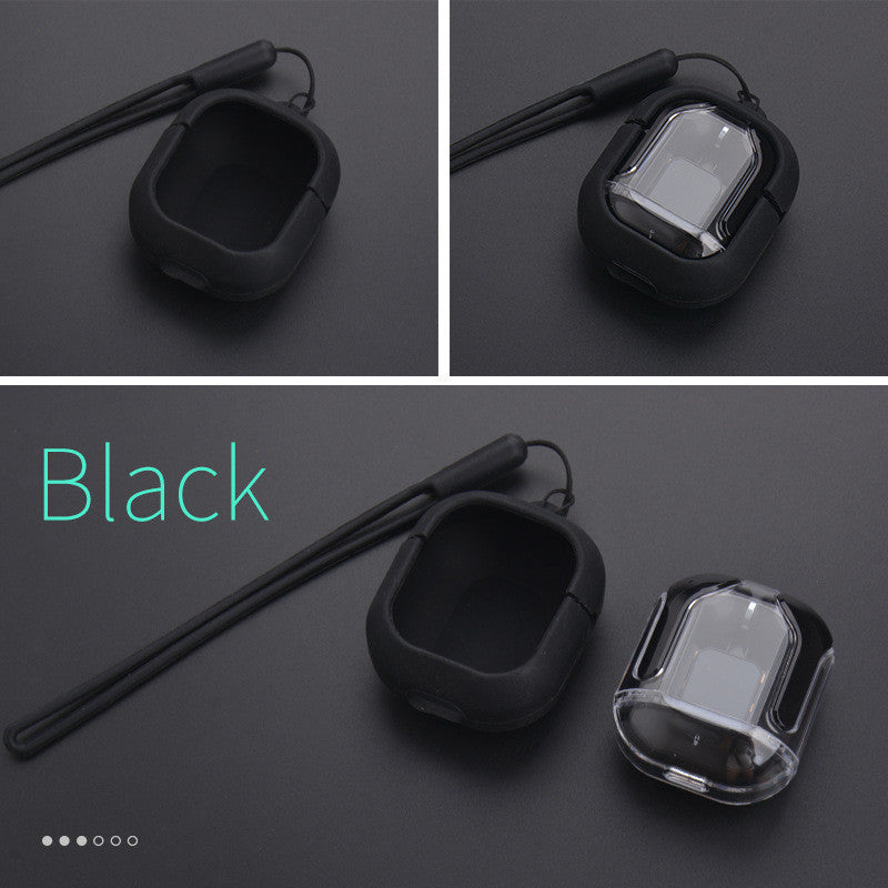 Neues transparentes Mini-Bluetooth-Headset mit Digitalanzeige, ENC-Geräuschunterdrückung, kabelloser Sport- und Musikwiedergabe Black headphone case