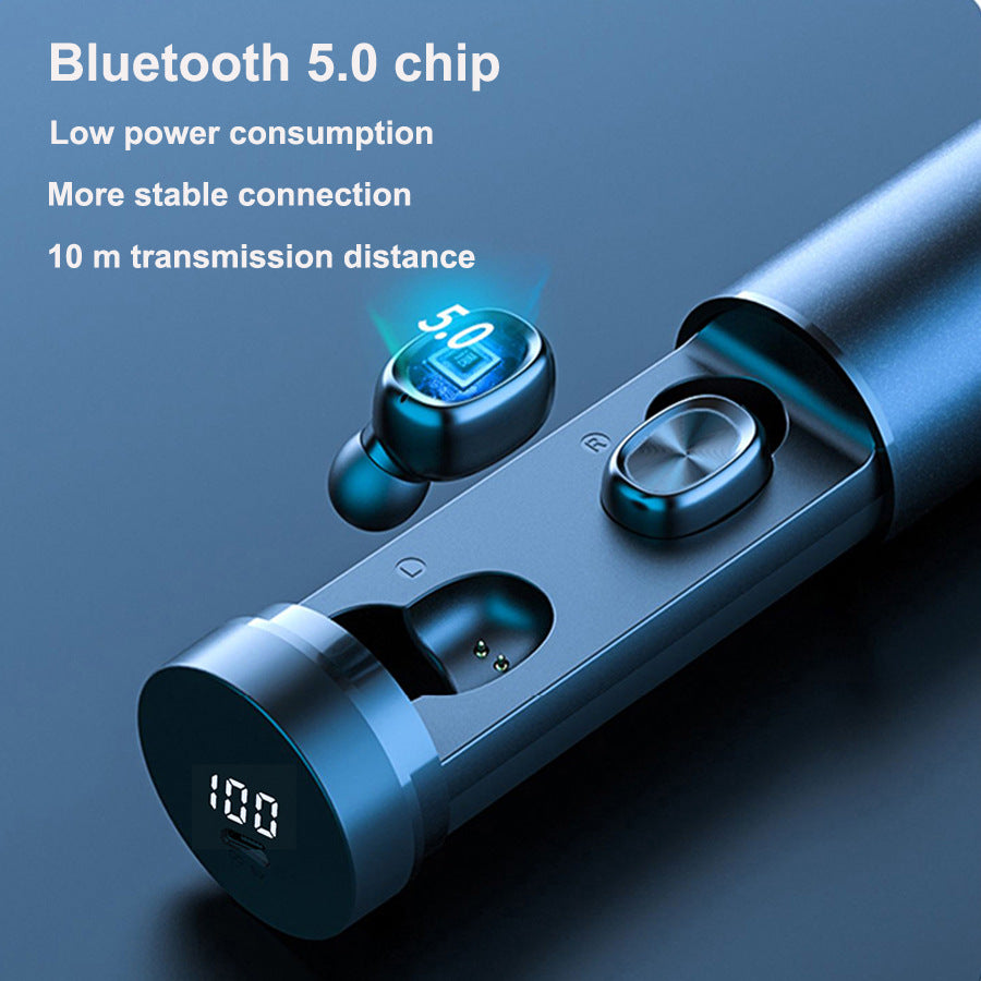Bluetooth 5.0 Kabelloser 8D-HiFi-Sport-Kopfhörer mit Mikrofon, Gaming- und Musik-Headset
