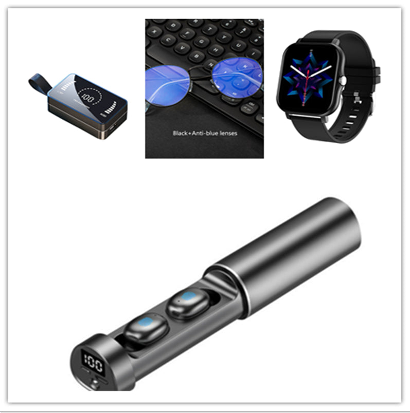 Bluetooth 5.0 Kabelloser 8D-HiFi-Sport-Kopfhörer mit Mikrofon, Gaming- und Musik-Headset Black set