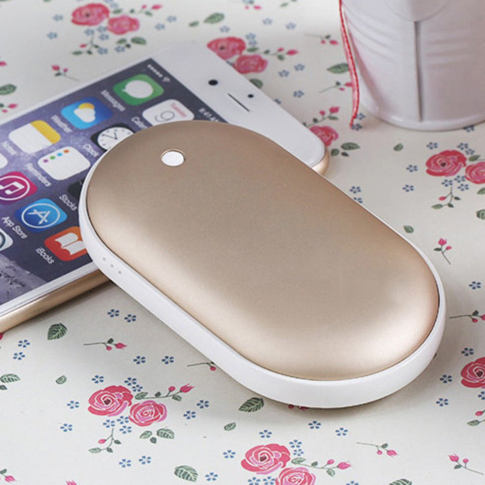 3-in-1 Macaron Powerbank mit Handwärmer – Warm & geladen im Winter Golden