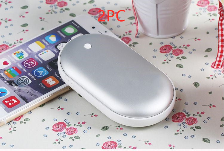 3-in-1 Macaron Powerbank mit Handwärmer – Warm & geladen im Winter Silvery2PC