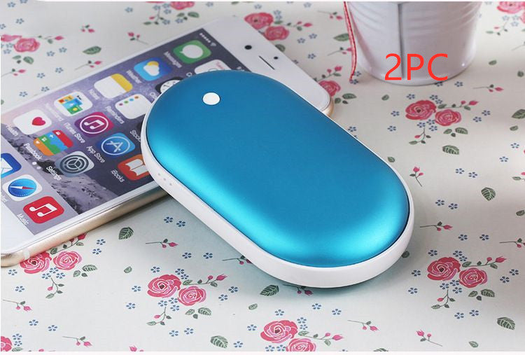 3-in-1 Macaron Powerbank mit Handwärmer – Warm & geladen im Winter Blue2PC