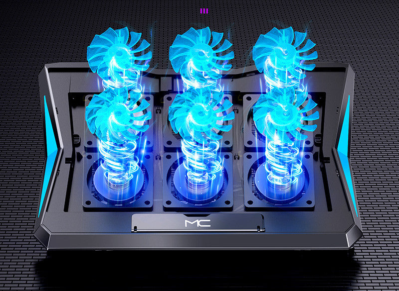 Laptop-Kühlständer mit 6 Lüftern – Klappbar, höhenverstellbar, USB