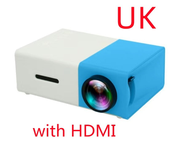 Tragbarer Mini-Projektor YG300 – Heimkino bis 100 Zoll Blue UK with HDMI