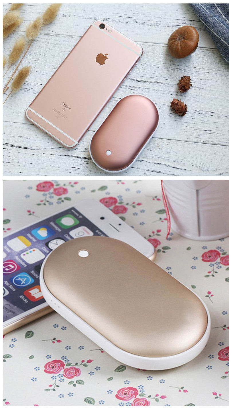 3-in-1 Macaron Powerbank mit Handwärmer – Warm & geladen im Winter GoldenRose Gold