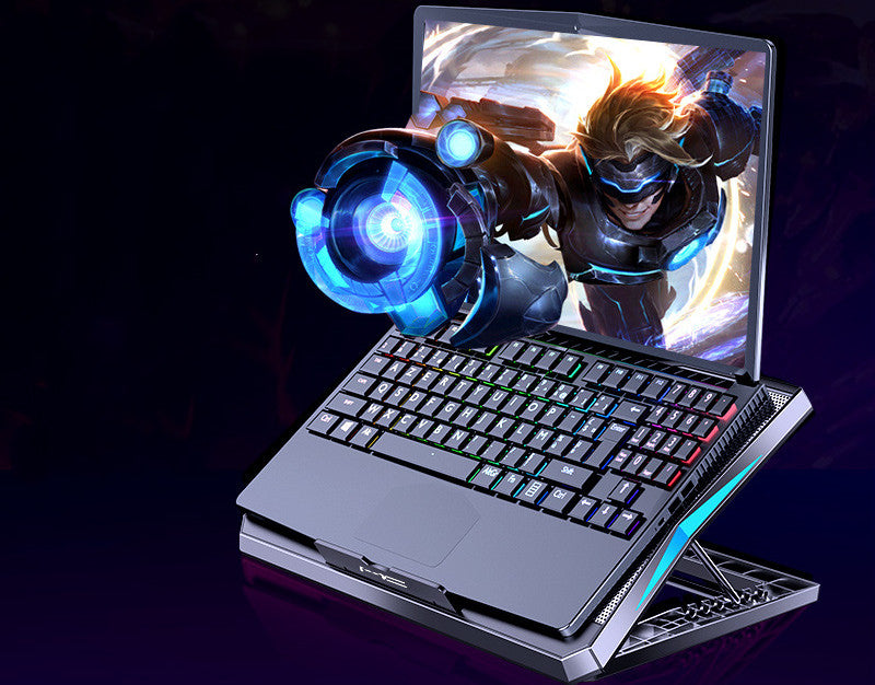 Laptop-Kühlständer mit 6 Lüftern – Klappbar, höhenverstellbar, USB