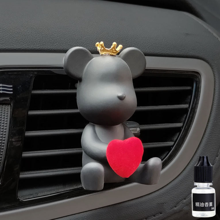 Auto-Duftaccessoire Klimaanlage Luftauslass Duft Dekoration Black Heart Holding Bear