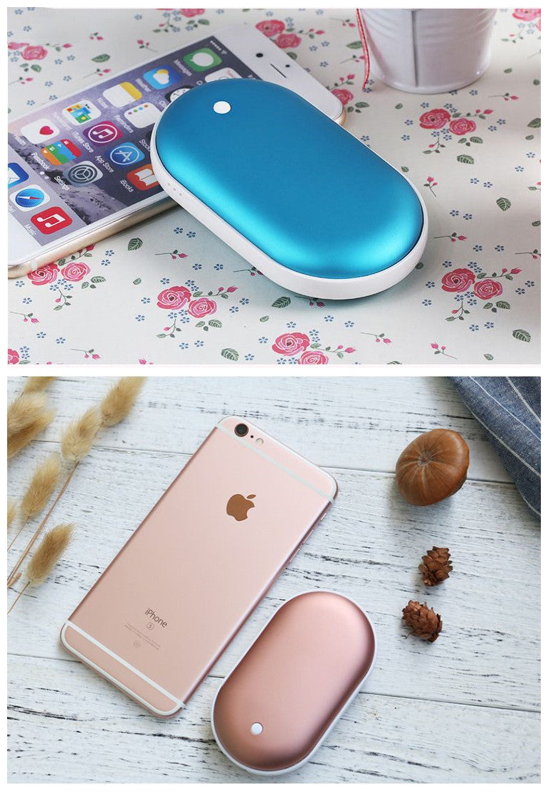 3-in-1 Macaron Powerbank mit Handwärmer – Warm & geladen im Winter BlueRose Gold