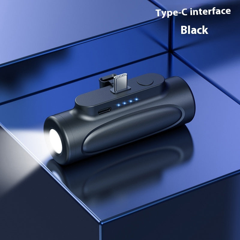 Kreative Powerbank mit Blendlicht-Taschenlampe – 2-in-1 Notfall-Tool Black typec interface Power capacity 5000mAh