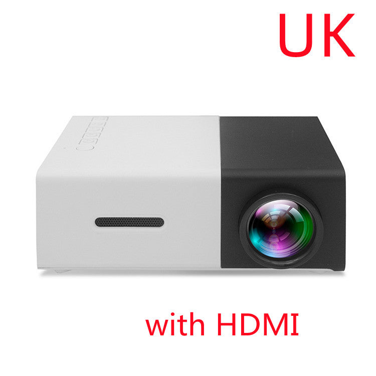 Tragbarer Mini-Projektor YG300 – Heimkino bis 100 Zoll Black UK with HDMI