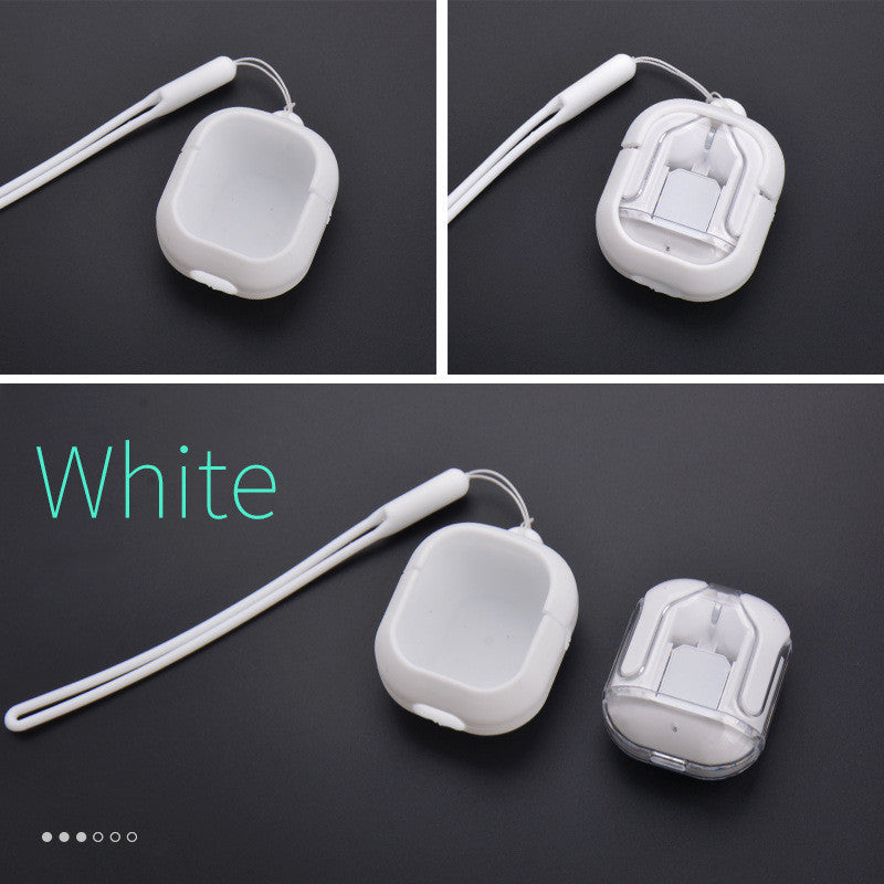 Neues transparentes Mini-Bluetooth-Headset mit Digitalanzeige, ENC-Geräuschunterdrückung, kabelloser Sport- und Musikwiedergabe White headphone case