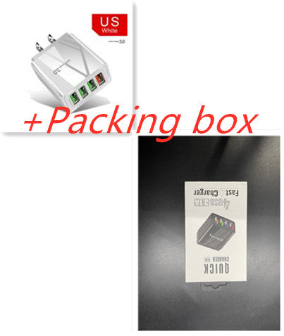 4-Port USB Ladegerät mit Quick Charge 3.0 – Lade 4 Geräte gleichzeitig White Box packaging US plug