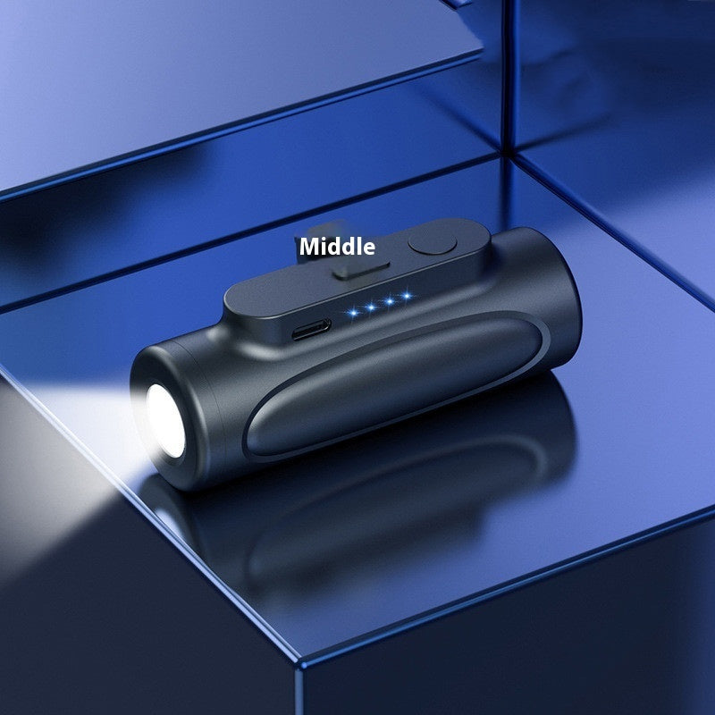 Kreative Powerbank mit Blendlicht-Taschenlampe – 2-in-1 Notfall-Tool