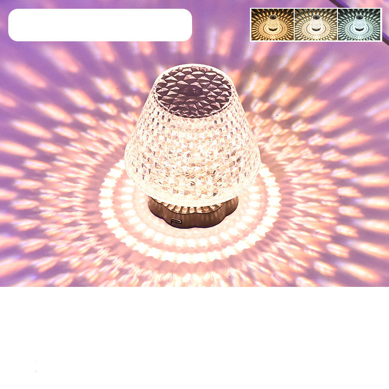 Diamant-Kristall Tischleuchte mit Touch-Sensor – Dimmbar & USB