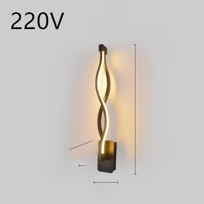 LED-Wandleuchte Nordisch – Minimalistisches Design für dein Schlafzimmer Wavy black Warm light