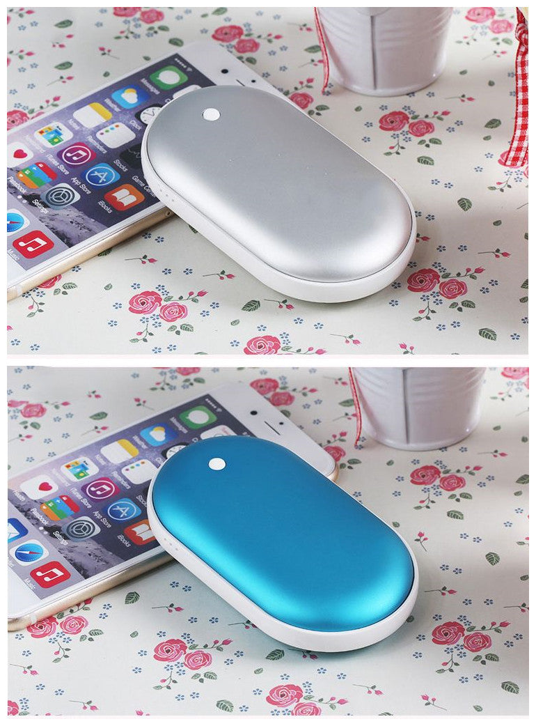 3-in-1 Macaron Powerbank mit Handwärmer – Warm & geladen im Winter SilveryBlue