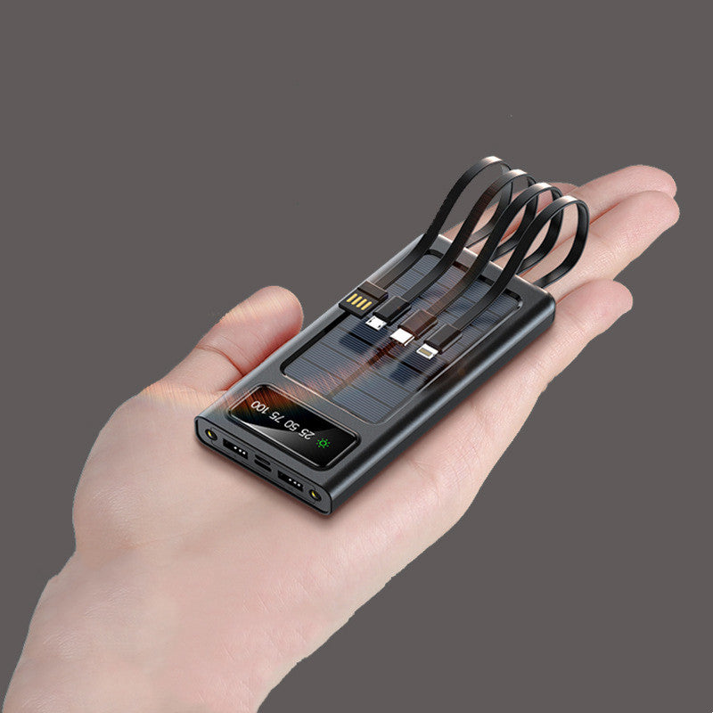 Tragbare Solar-Powerbank mit integriertem Kabel – Umweltfreundlich