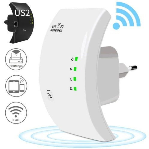 WLAN-Repeater 300 Mbps – WiFi-Verstärker & Signalverstärker White US Plug 2PC