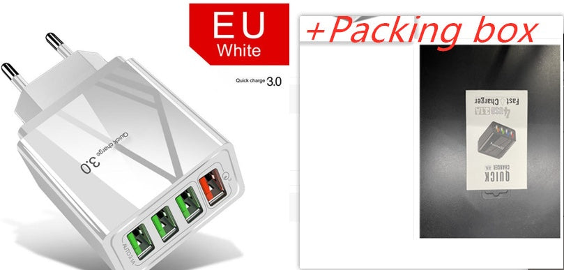 4-Port USB Ladegerät mit Quick Charge 3.0 – Lade 4 Geräte gleichzeitig White Box packaging EU