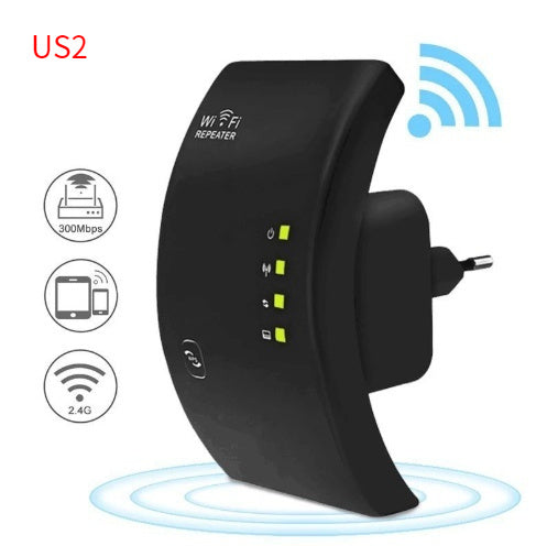WLAN-Repeater 300 Mbps – WiFi-Verstärker & Signalverstärker Black US Plug 2PC