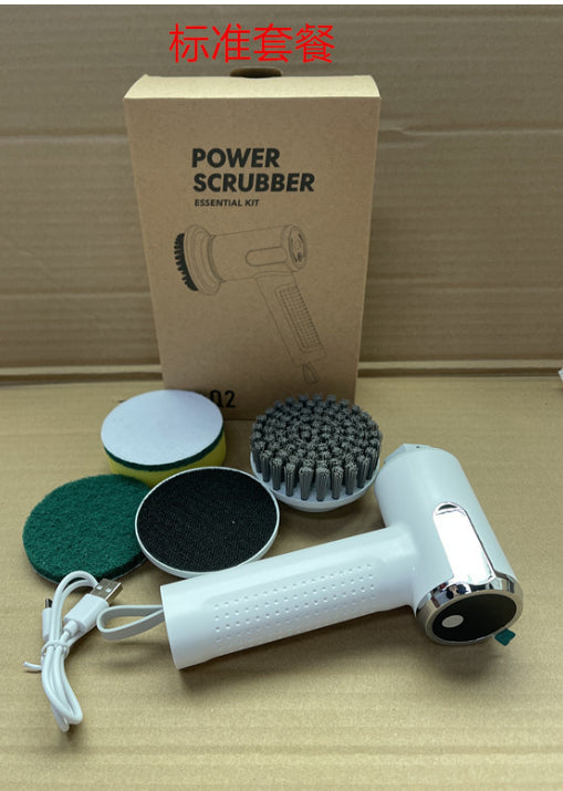 Multifunktionale elektrische Reinigungsbürste mit Smart-Display, kabellos, wasserdicht, ideal für die Reinigung von Küchenspülen und Töpfen. White