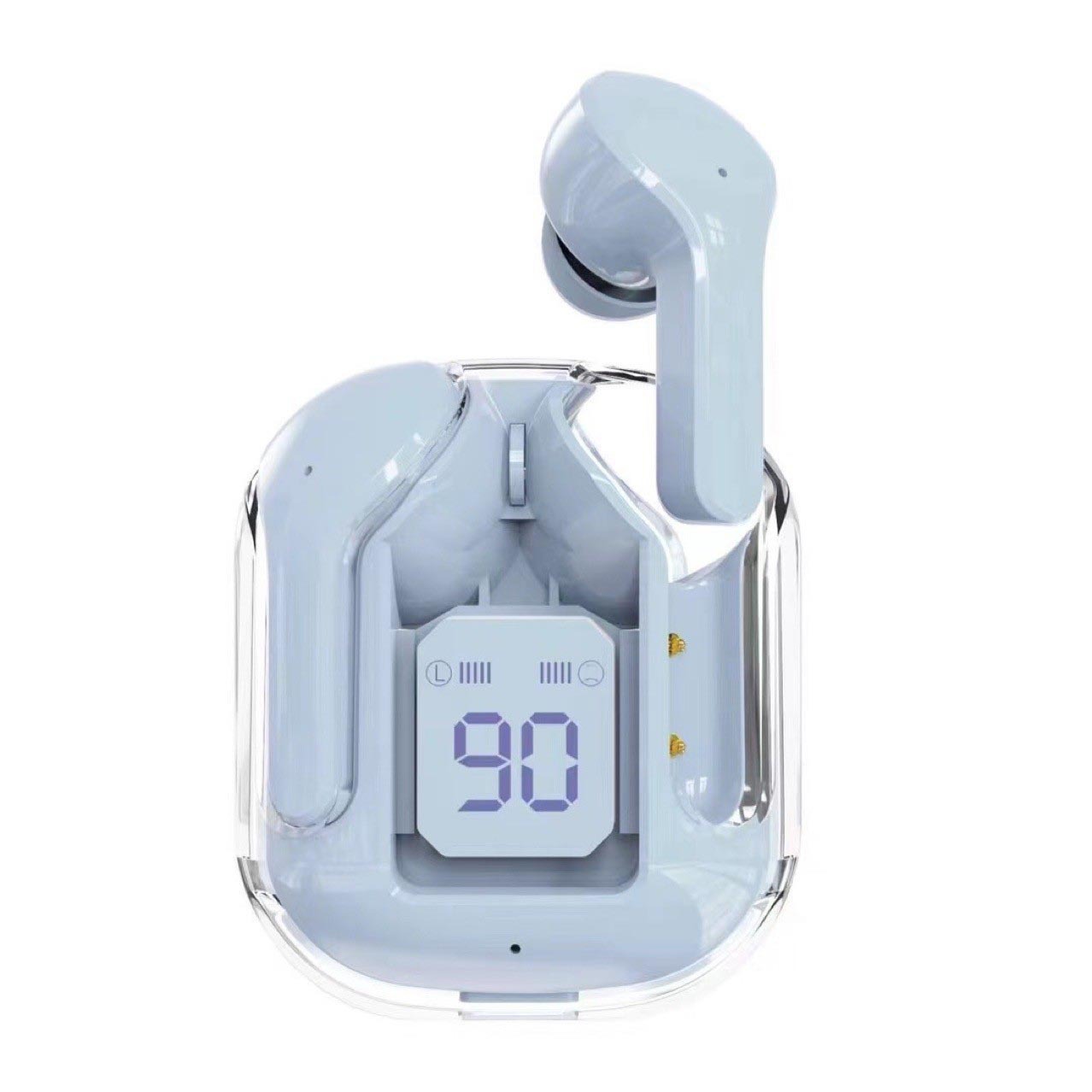 Neues transparentes Mini-Bluetooth-Headset mit Digitalanzeige, ENC-Geräuschunterdrückung, kabelloser Sport- und Musikwiedergabe CYT2 Blue