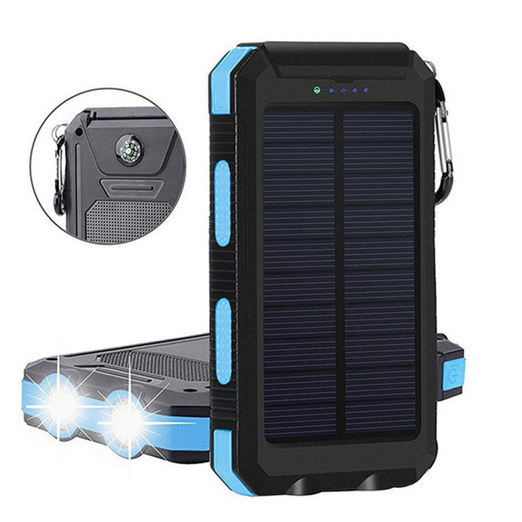 Outdoor Solar-Powerbank mit Kompass – Dein Survival-Begleiter Blue 10000mA