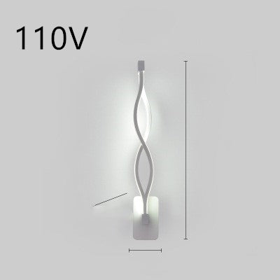 LED-Wandleuchte Nordisch – Minimalistisches Design für dein Schlafzimmer Wavy white 110V White light