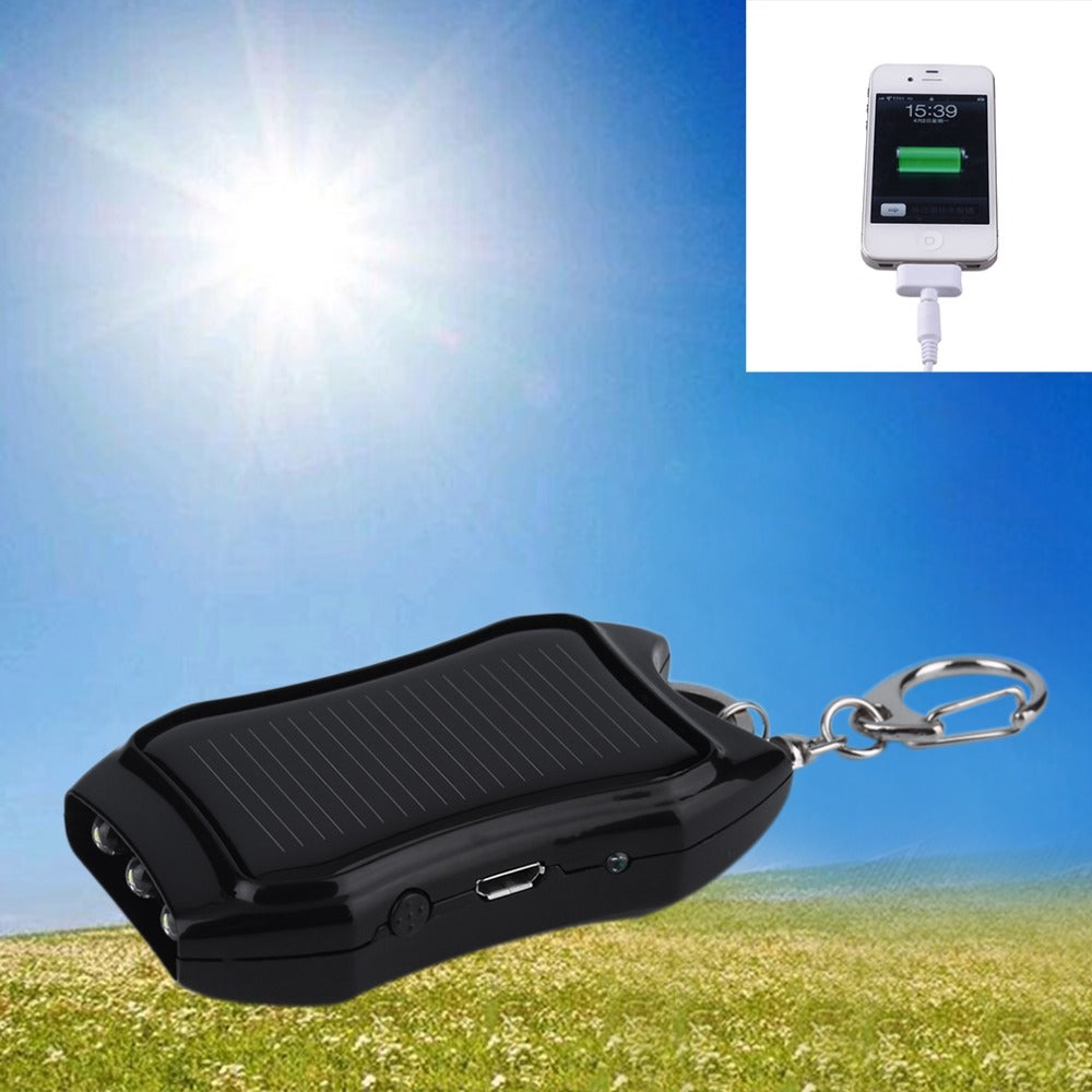3-in-1 Solar Powerbank mit Taschenlampe & Schlüsselanhänger