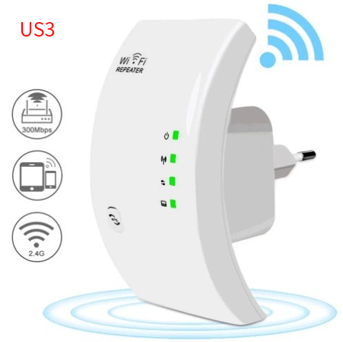 WLAN-Repeater 300 Mbps – WiFi-Verstärker & Signalverstärker White US Plug 3PC