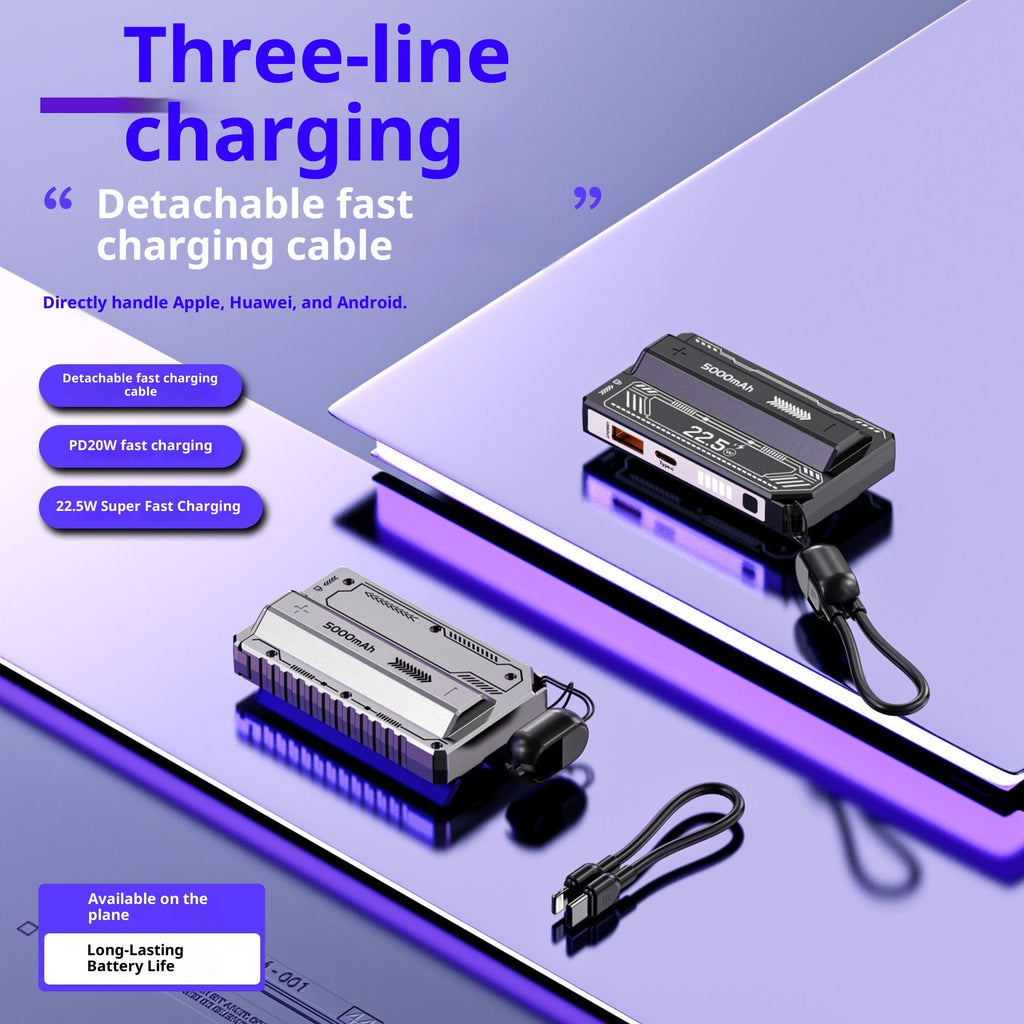 Abnehmbare Zylinder-Powerbank – Flexibel teilbar für 2 Geräte