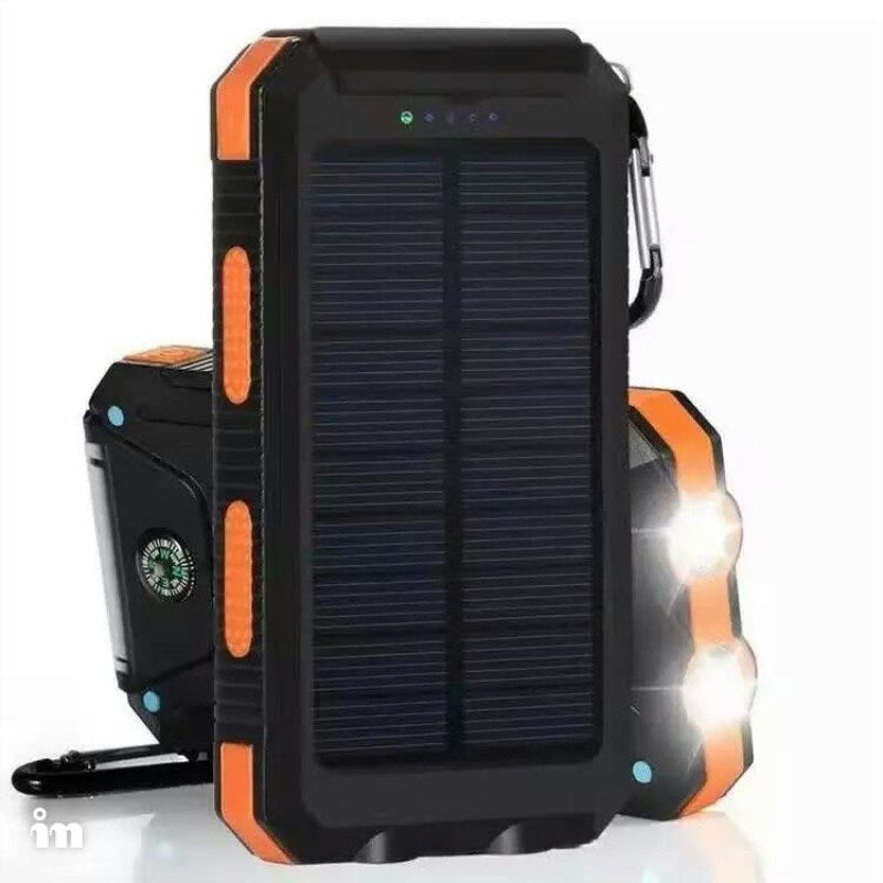 Outdoor Solar-Powerbank mit Kompass – Dein Survival-Begleiter Orange 10000mA