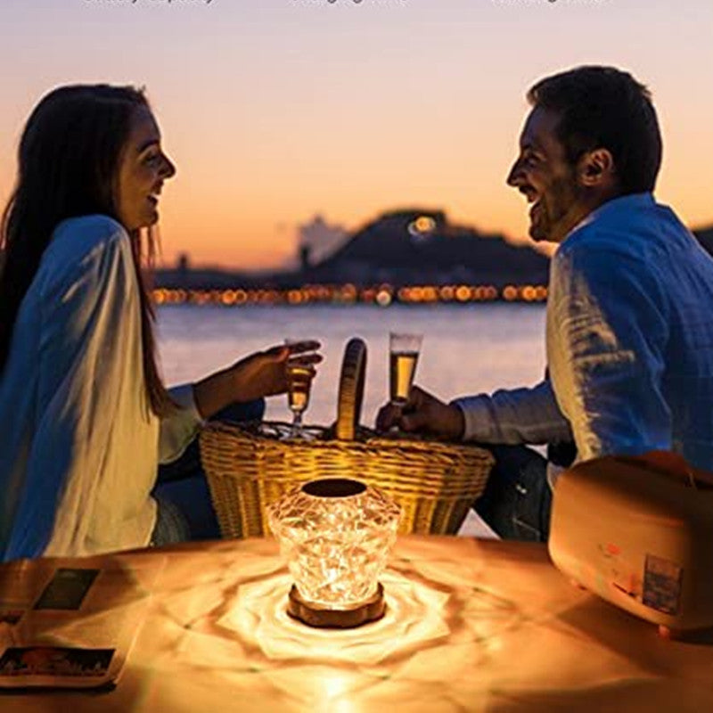 Diamant-Kristall Tischleuchte mit Touch-Sensor – Dimmbar & USB