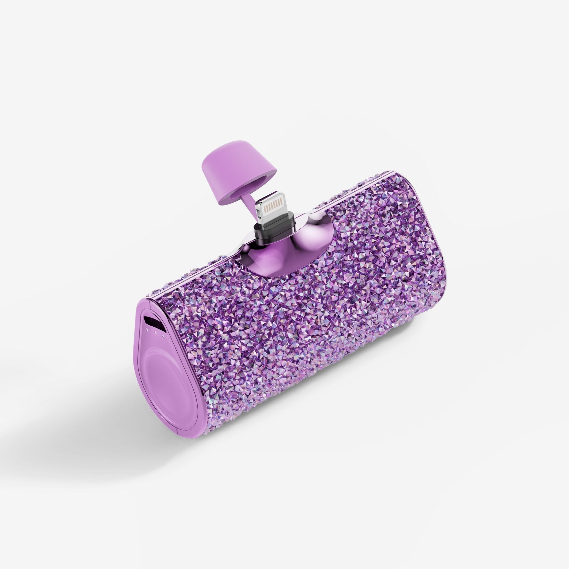 Diamant-Kapsel Powerbank – Klein wie ein Lippenstift, immer dabei Purple Diamond Apple Interface